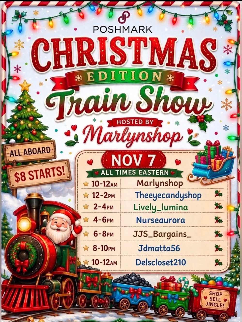 Christmas Train Show w/Marlyn&Friends! Join us on Nov7th for INCREDIBLE deals